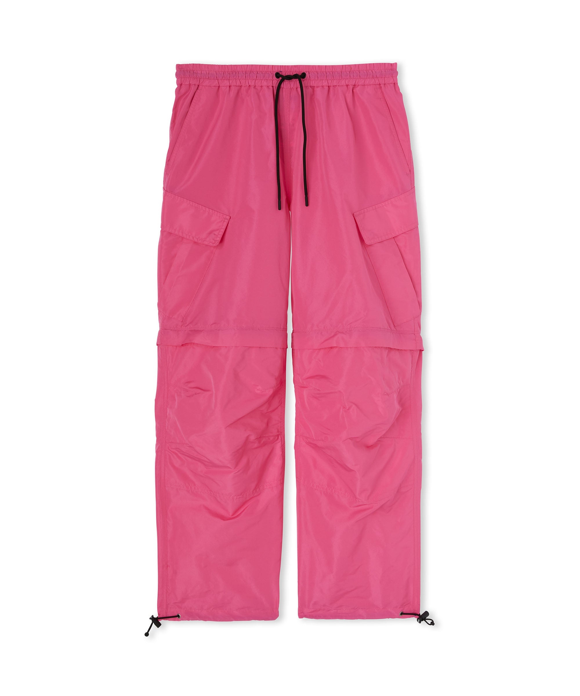 Solid color taffeta cargo pants - 1