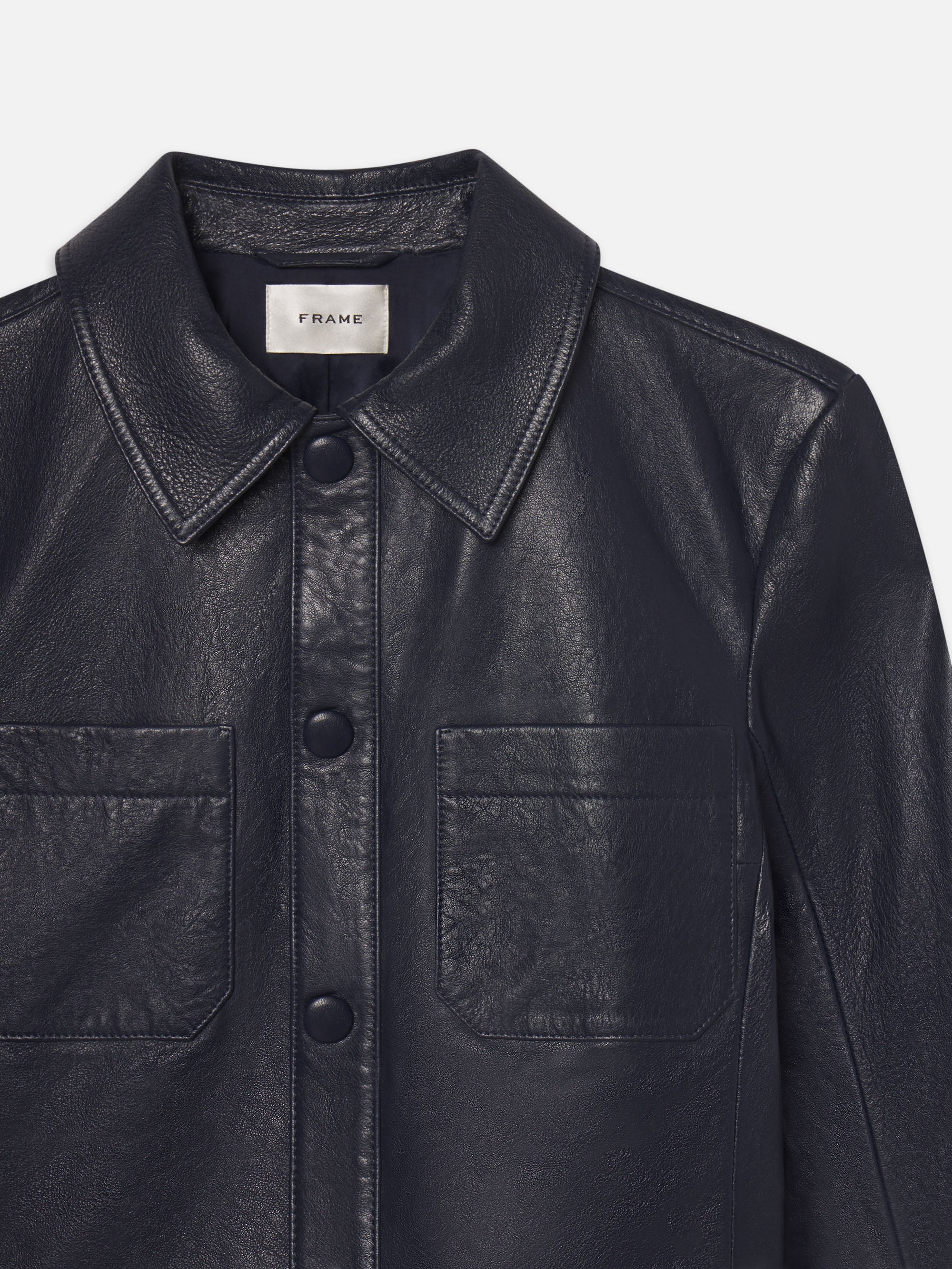 The Small Leather Jacket in Dark Indigo - 2