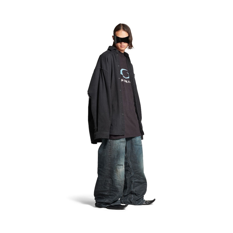 BALENCIAGA Men's Loop Sports Icon Layered Shirt in Black outlook