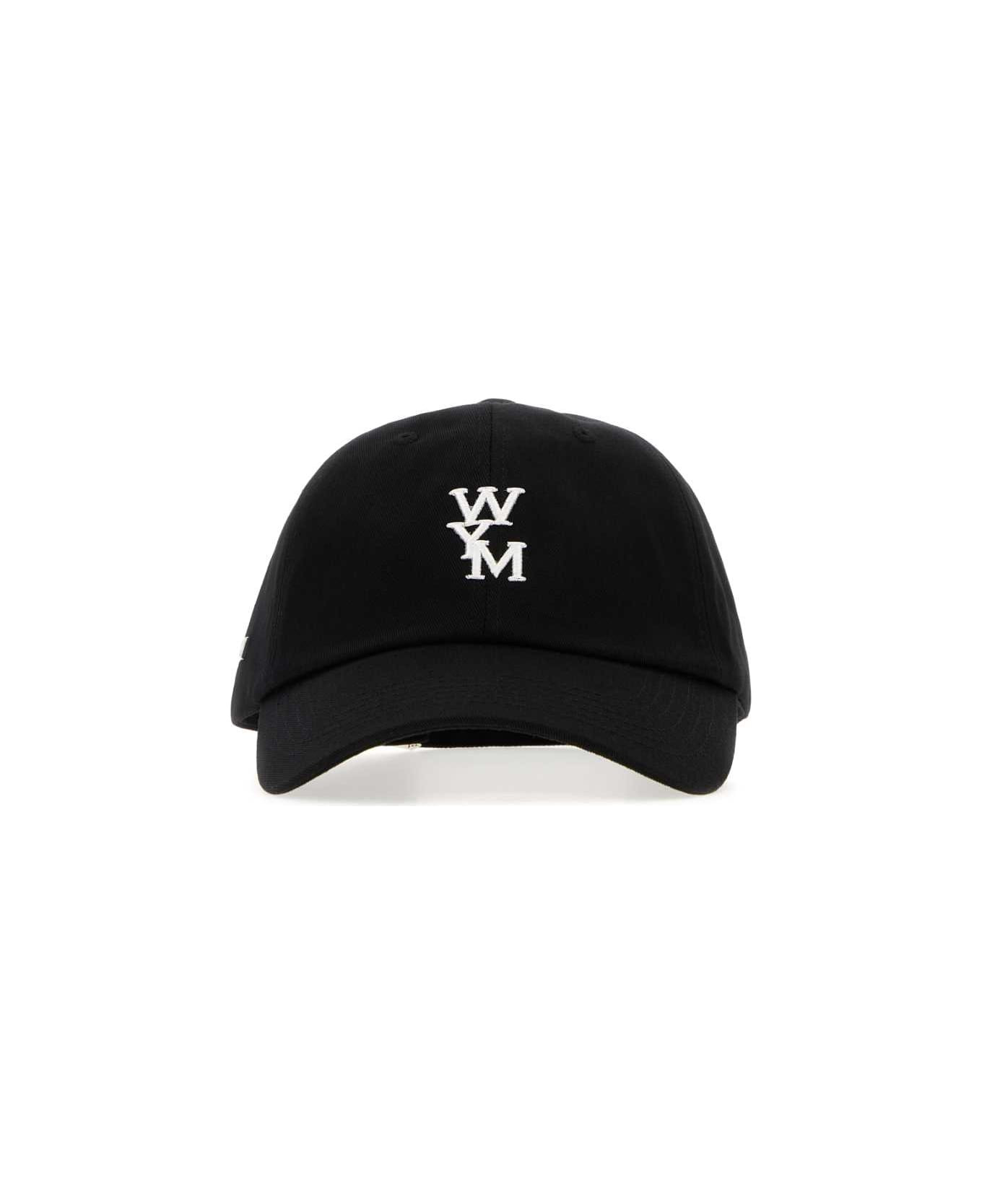 Black Cotton Baseball Cap - 1