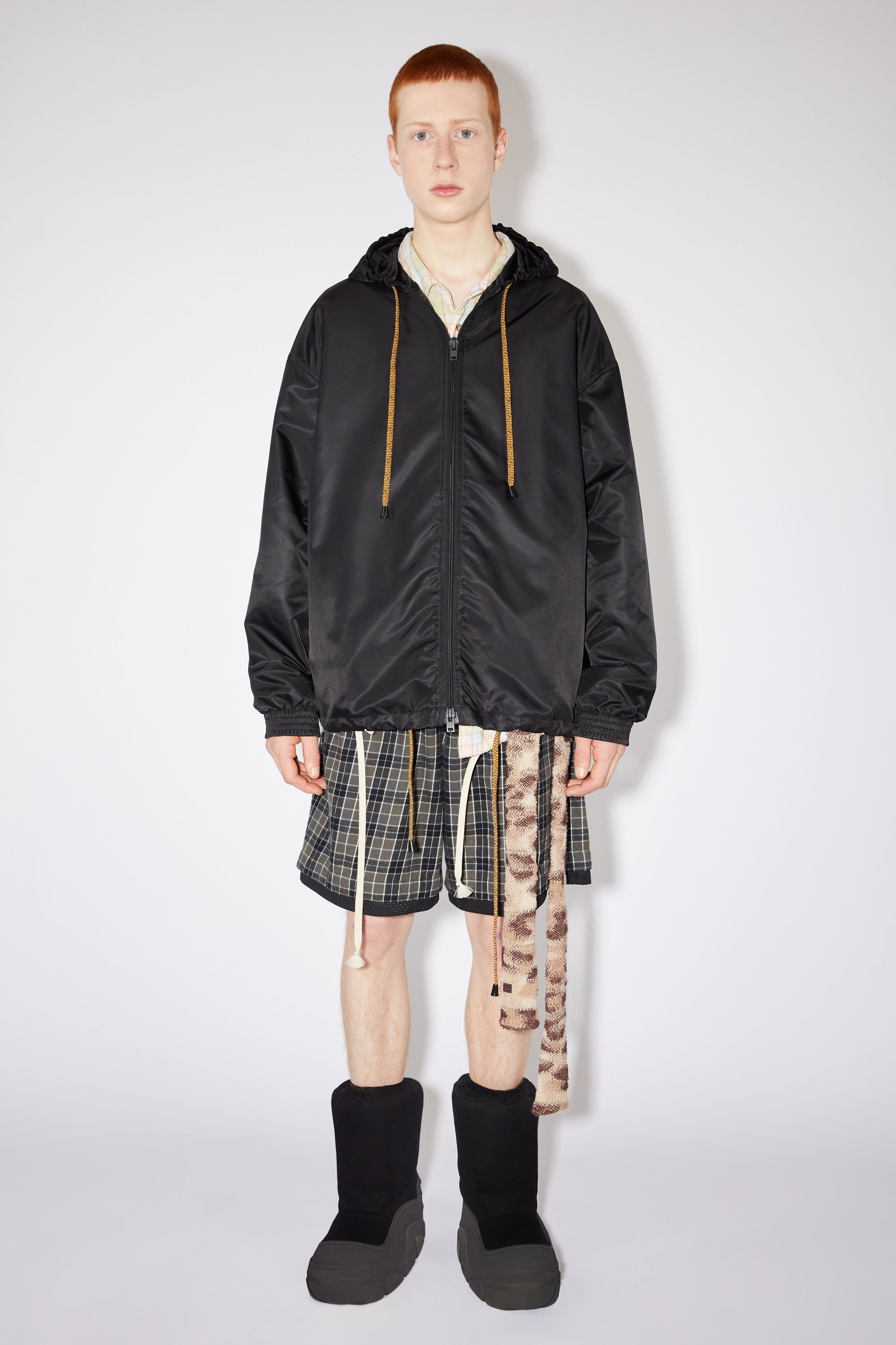 Rainbow hooded nylon jacket - Black - 3