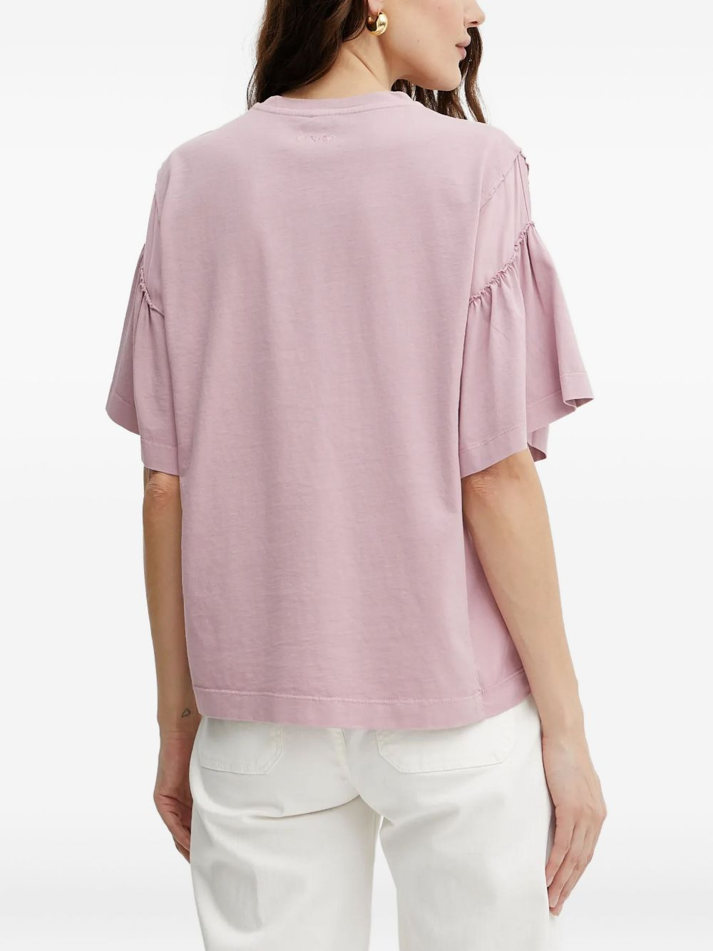 frilled-sleeve T-shirt - 2
