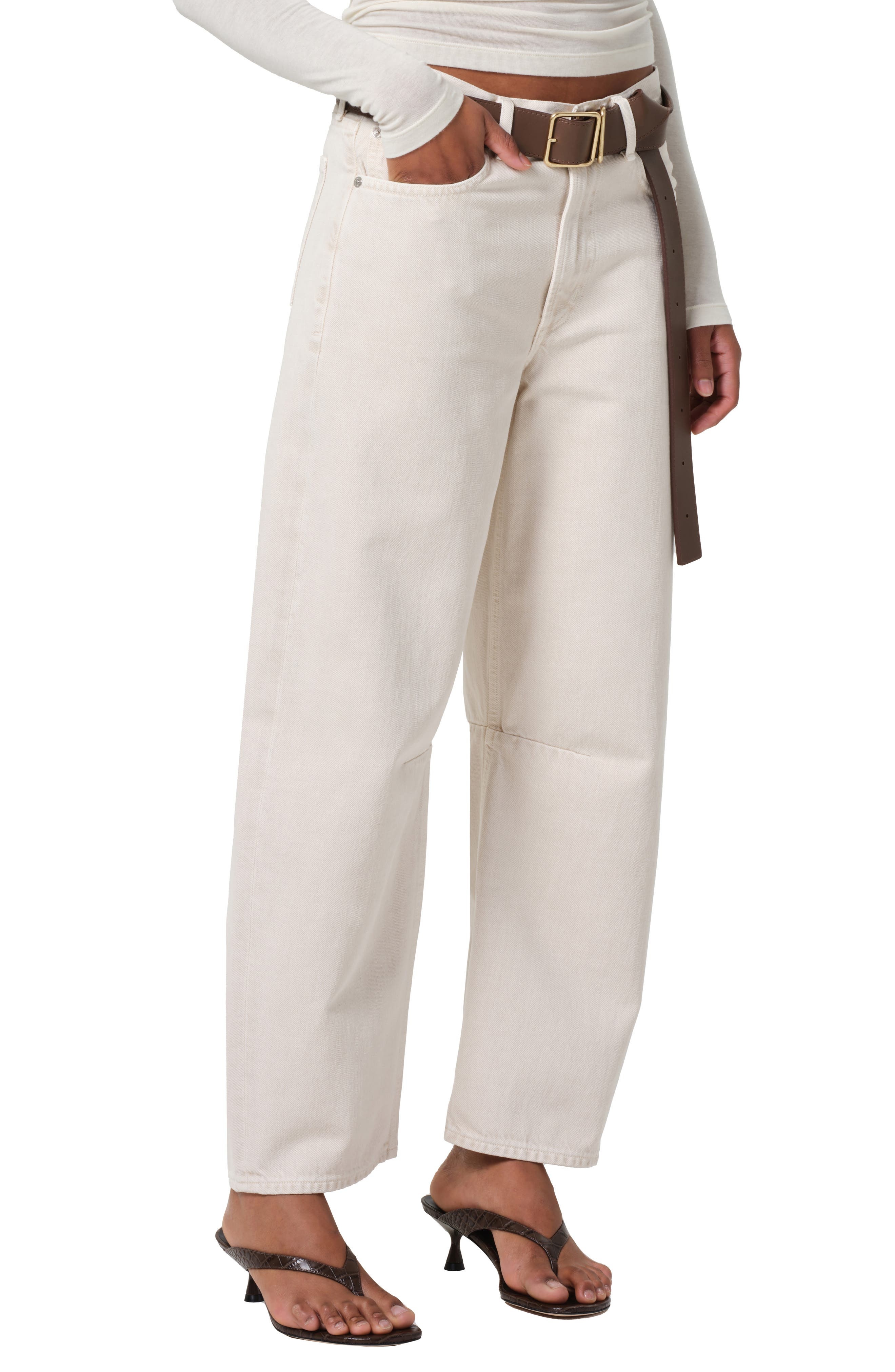 Citizens of Humanity Miro High Waist Barrel Jeans in Almondette at Nordstrom - 5