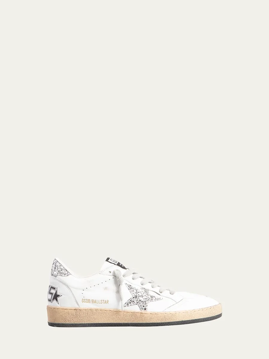 Ball Star Leather Glitter Sneakers - 1