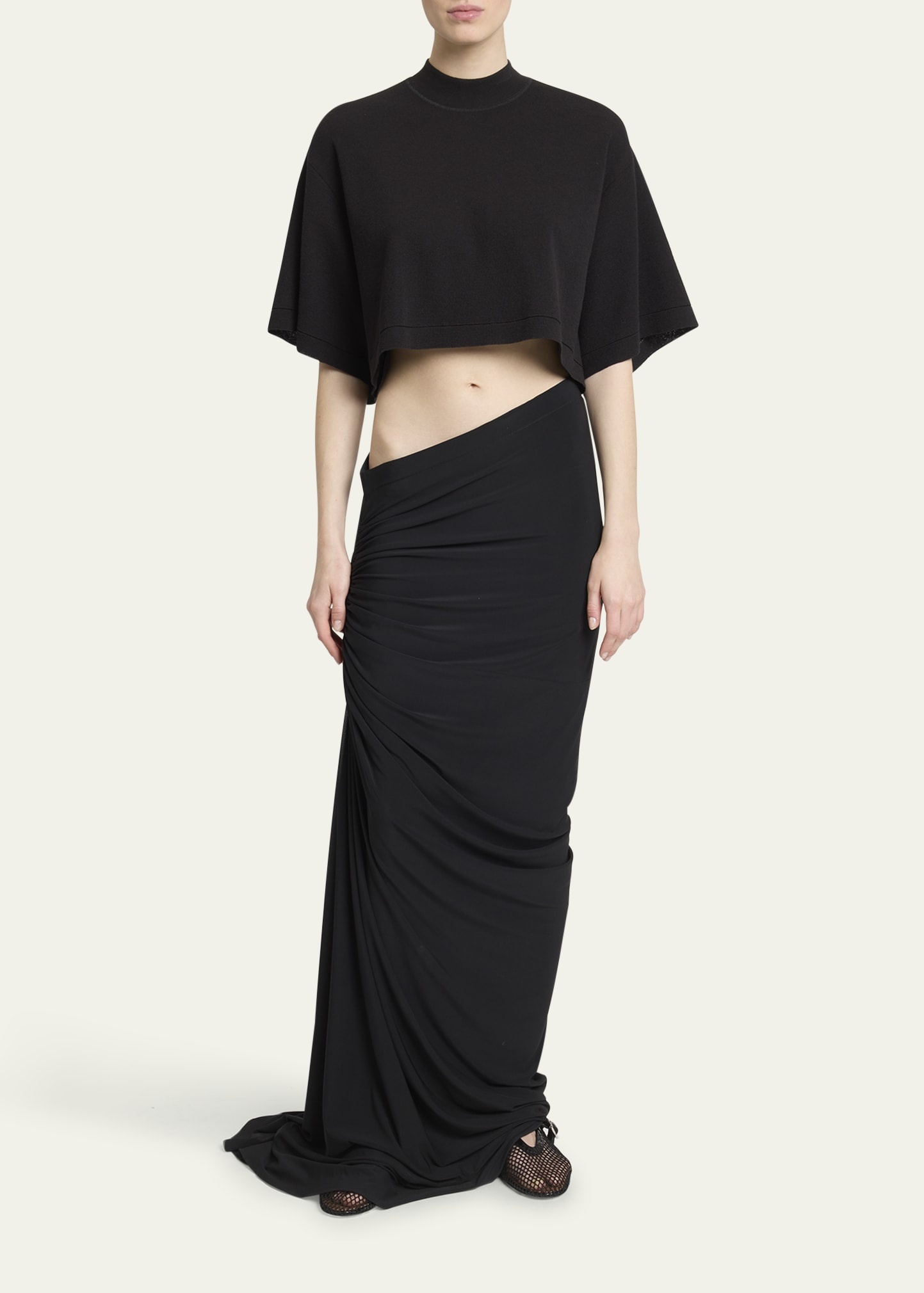 High-Neck Cropped T-Shirt - 2