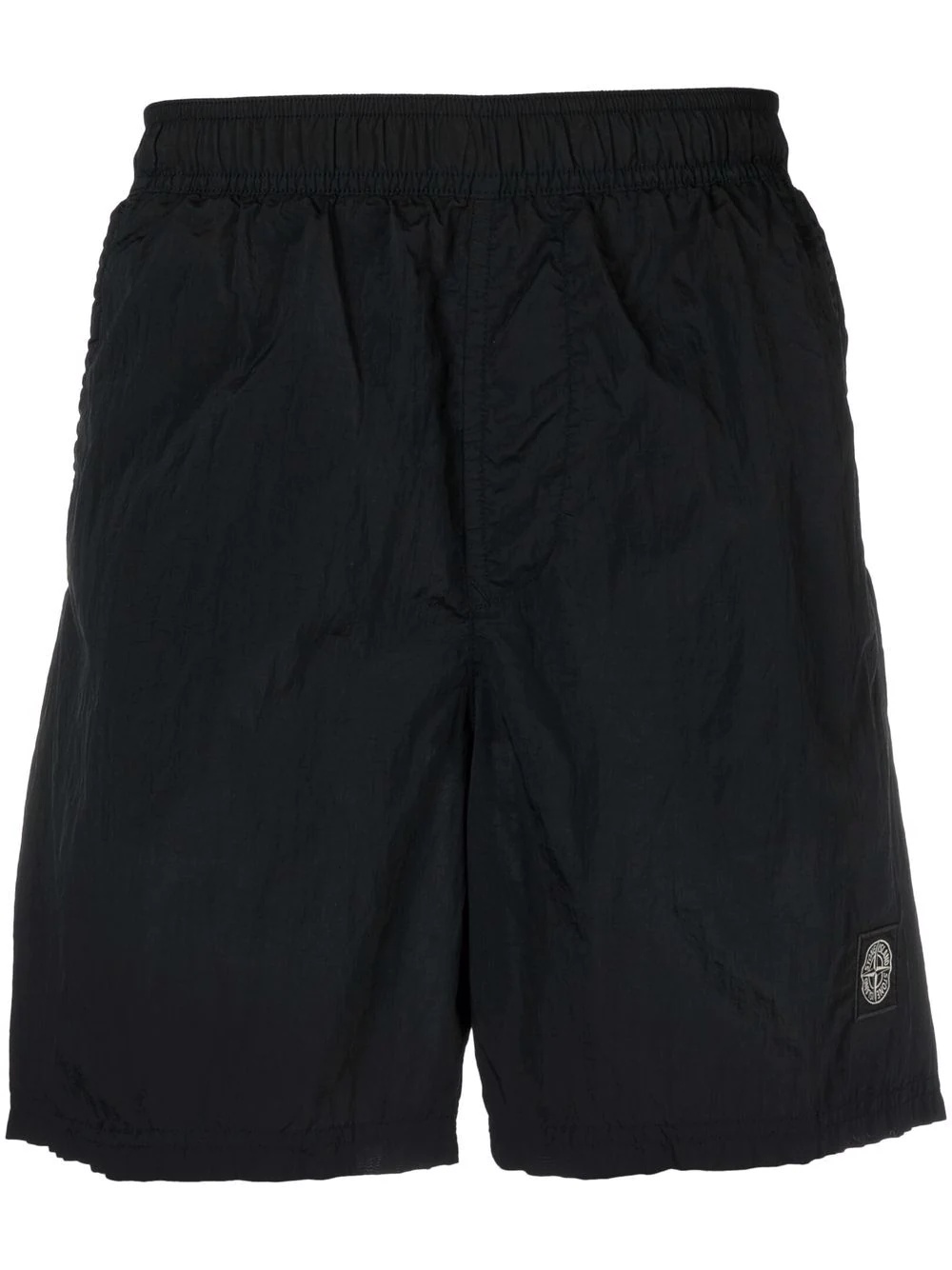 logo-patch crinkled swim shorts - 1