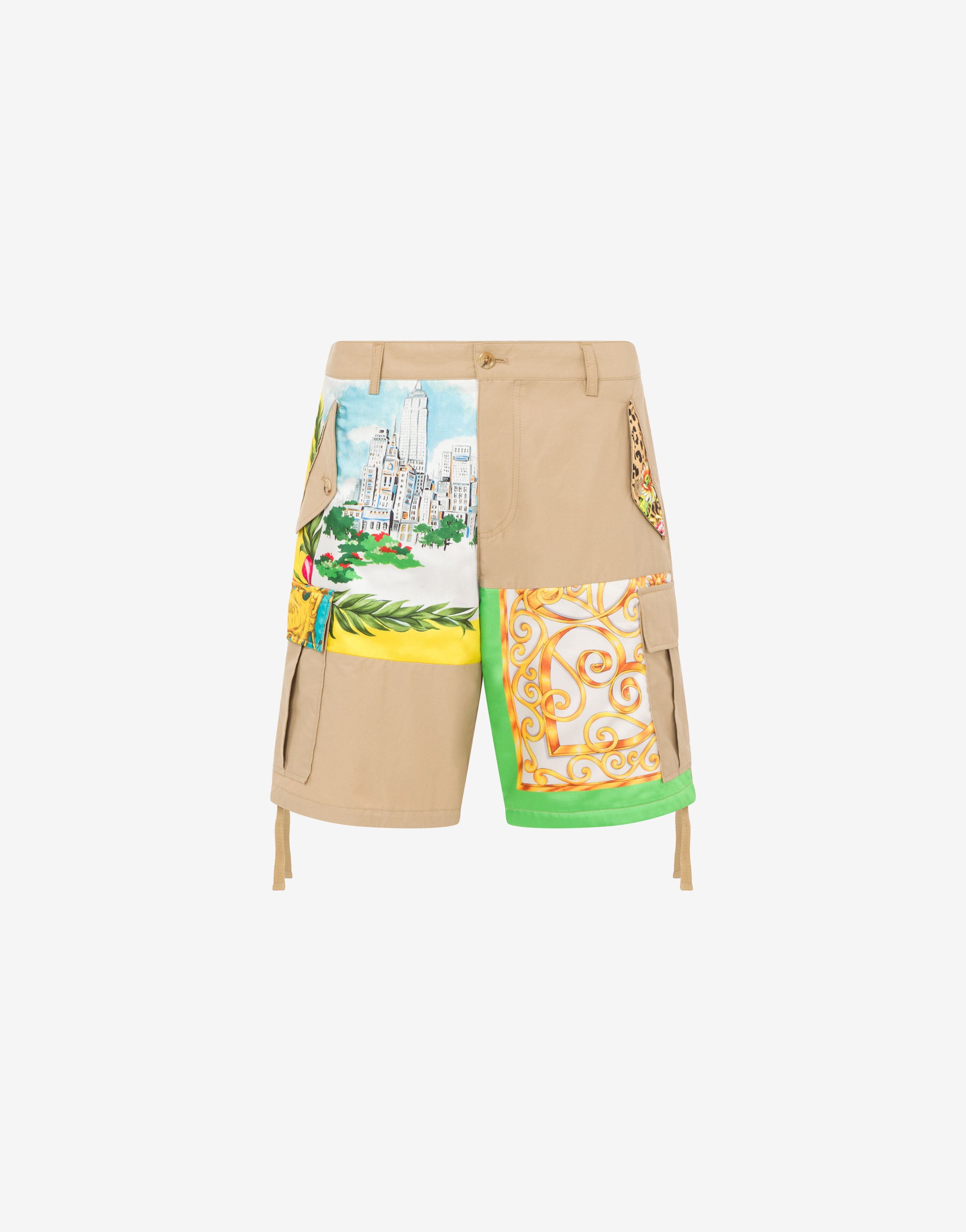 SCARF PRINT POPLIN BERMUDA SHORTS - 1