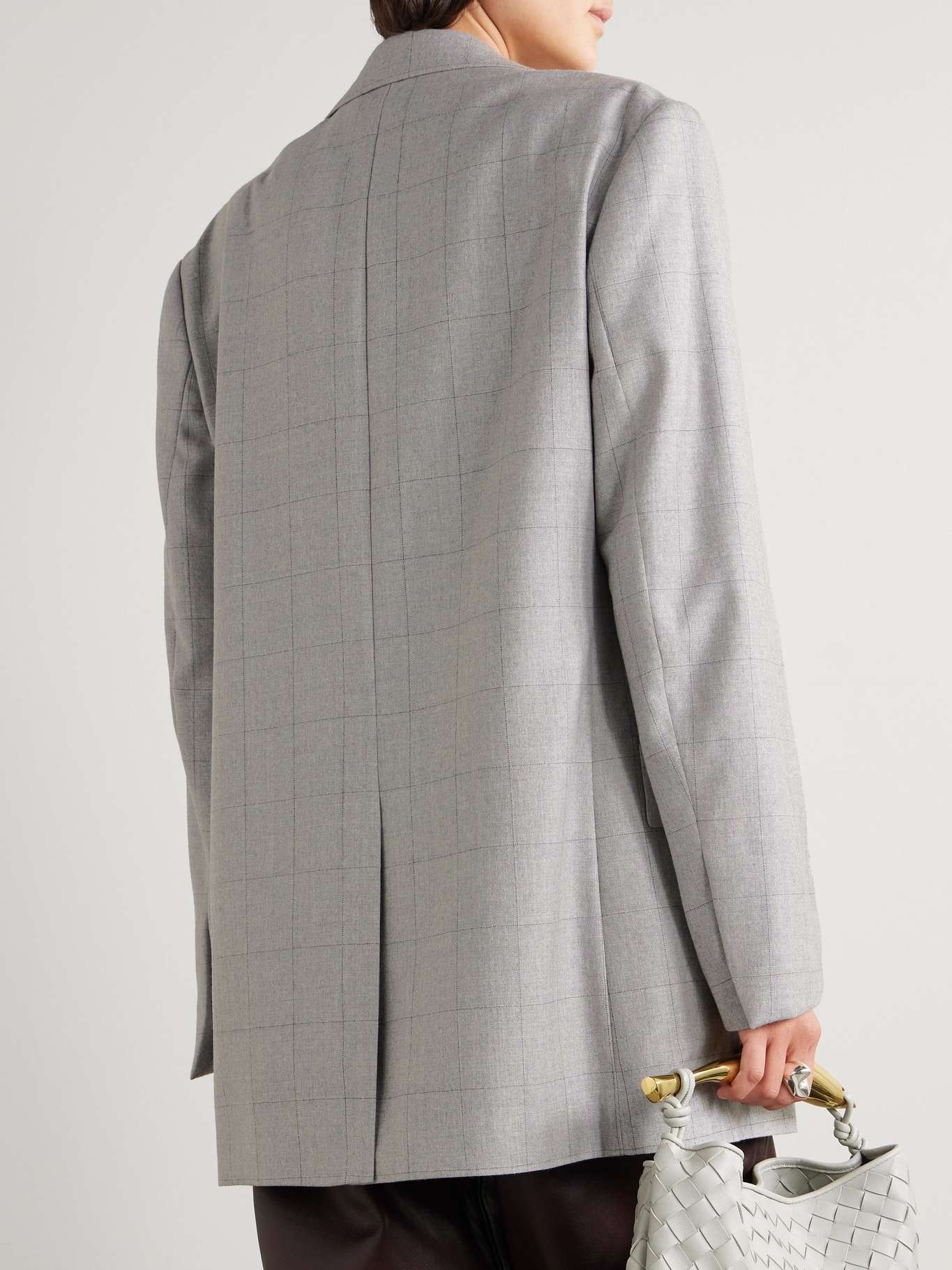 Oversized checked wool blazer - 3