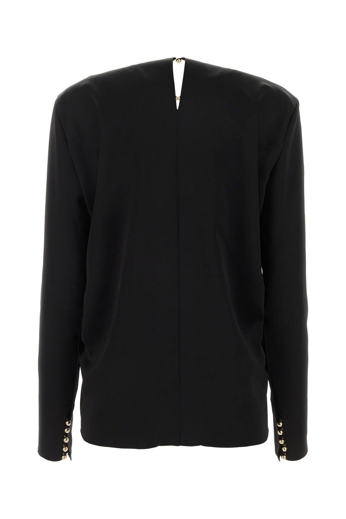 Black triacetate blend blouse - 2
