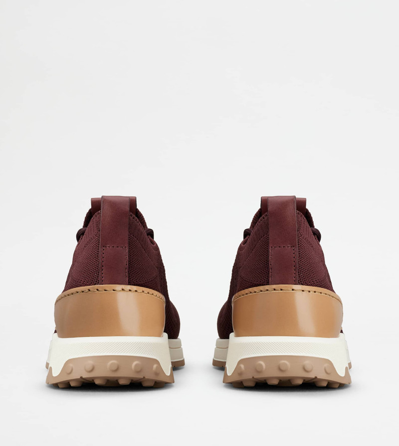 Tod's SOCK SNEAKERS IN TECHNICAL FABRIC AND LEATHER - BURGUNDY outlook