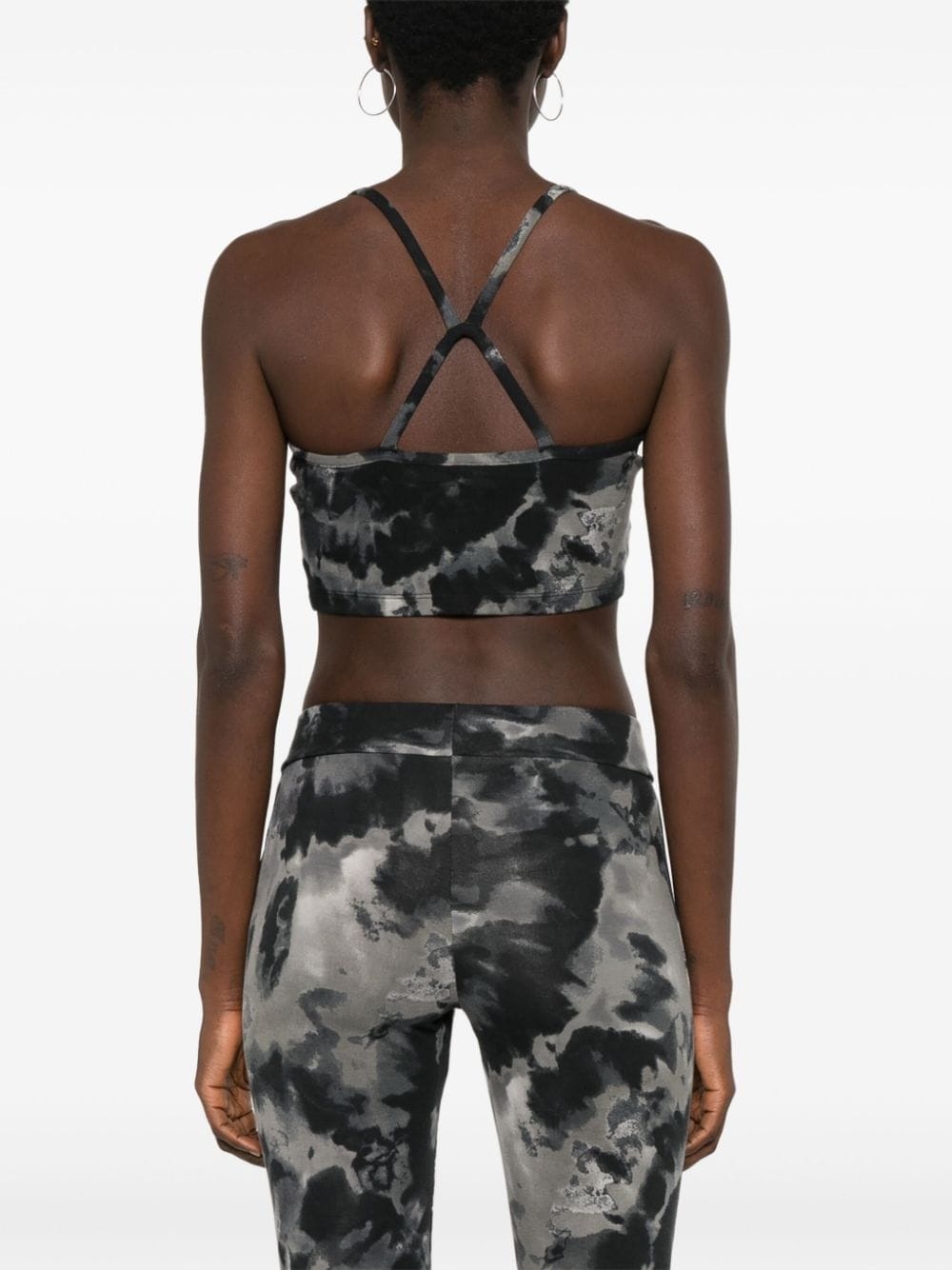 trefoil-logo tie-dye crop top - 4