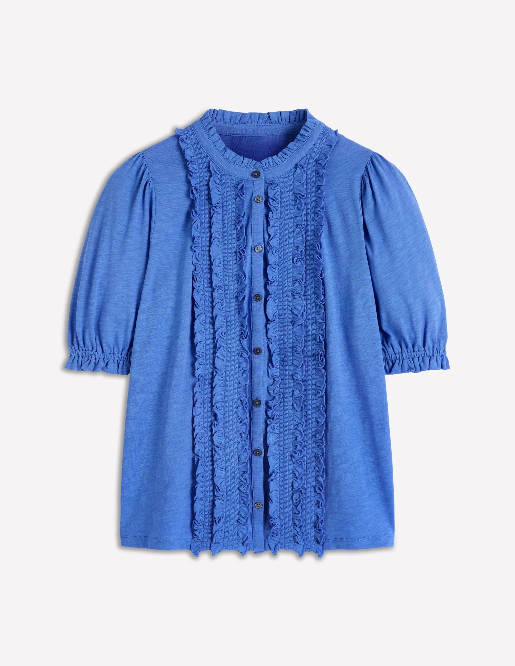 Eda Ruffle Front Shirt-Regatta - 1