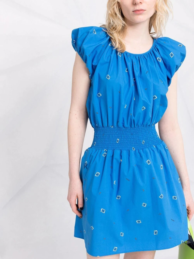 logo-embroidered bandana-print mini dress 5