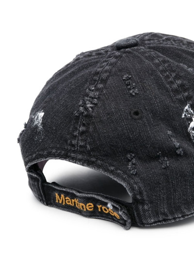 Martine Rose embroidered-slogan distressed baseball cap outlook