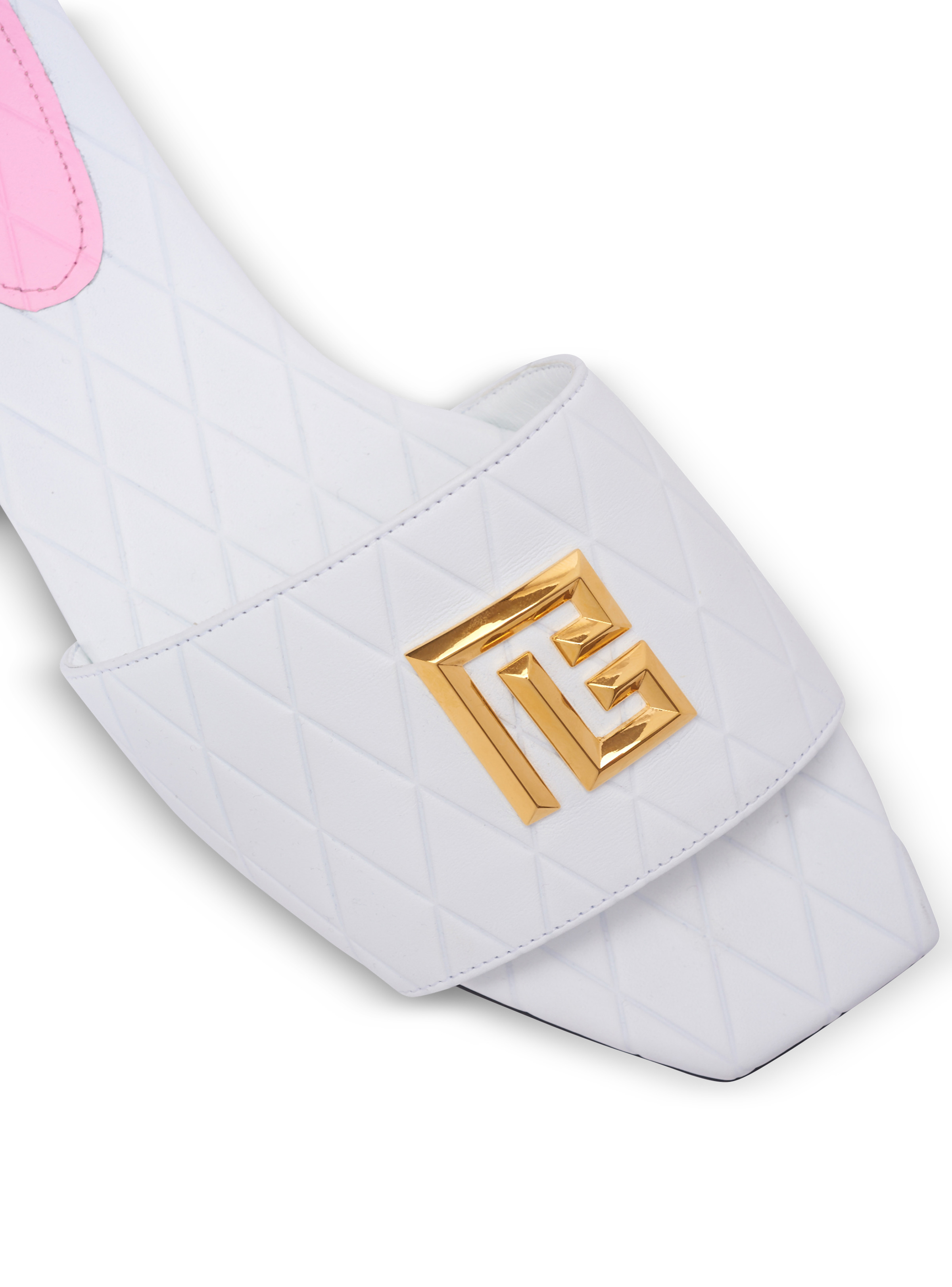 Balmain Dafne calfskin mules with embossed Diamond | REVERSIBLE