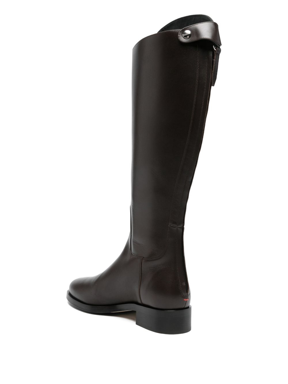 zip-fastening leather knee-high boots - 3