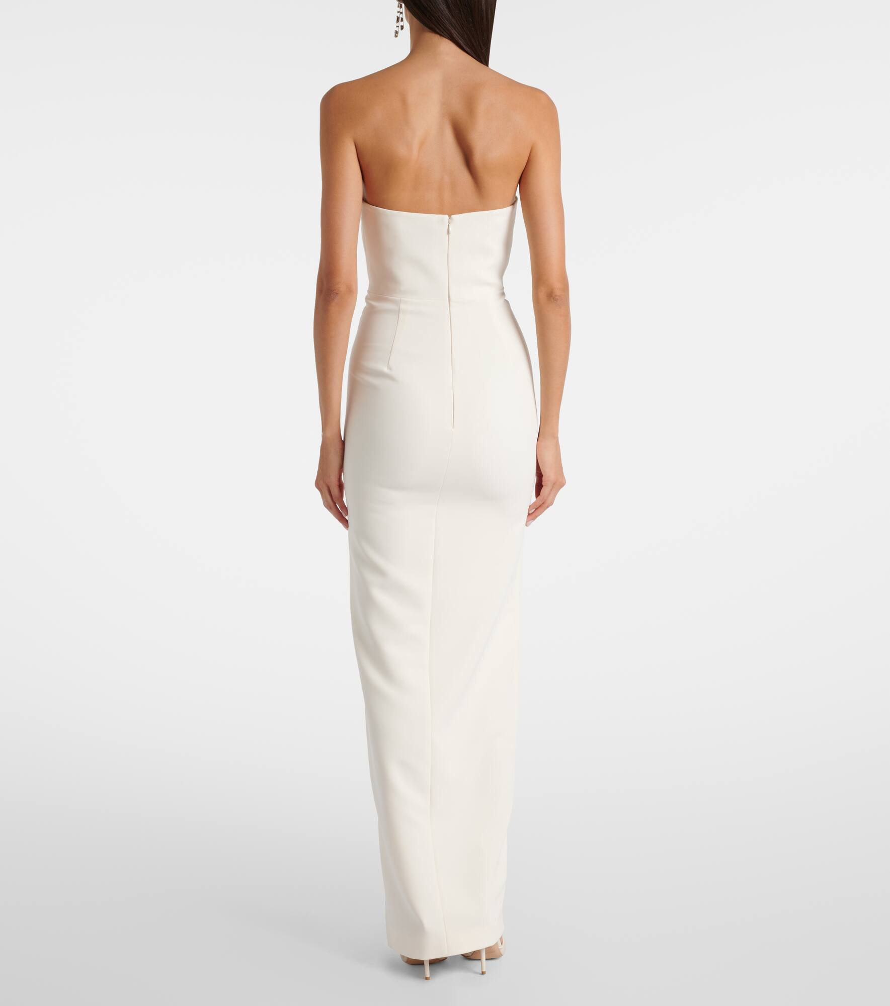 Embellished strapless crêpe gown - 3