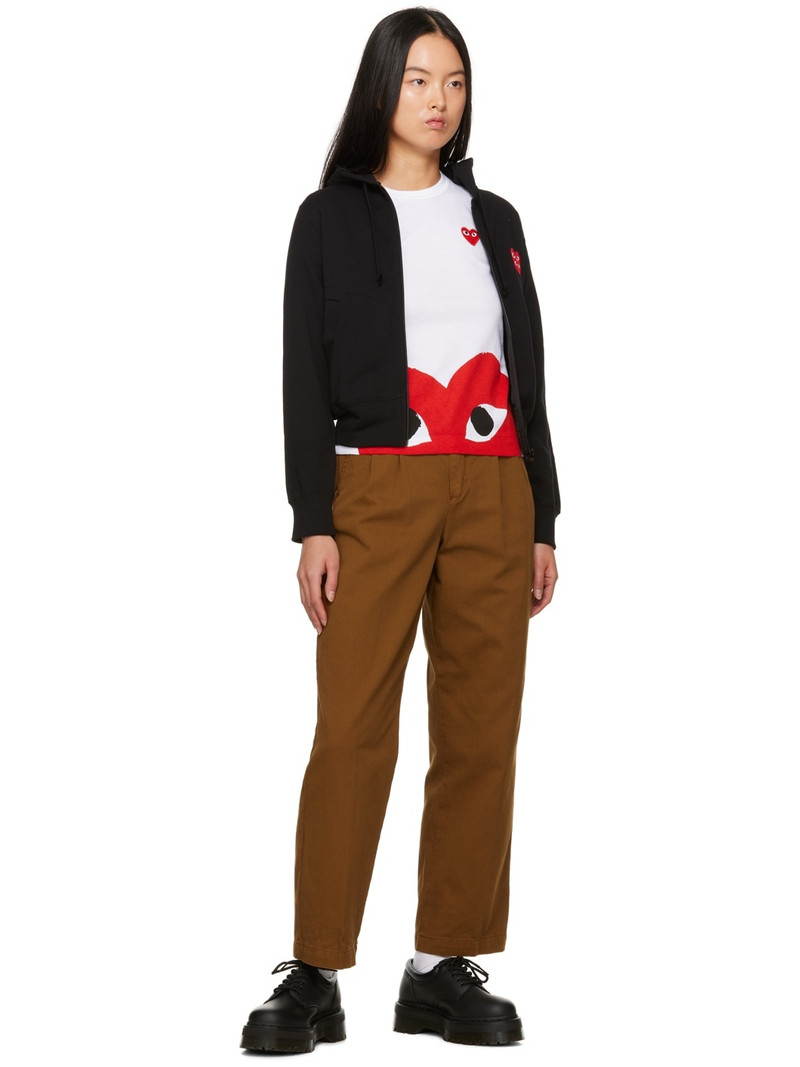 Comme des Garçons PLAY Black Layered Double Heart Patch Hoodie outlook