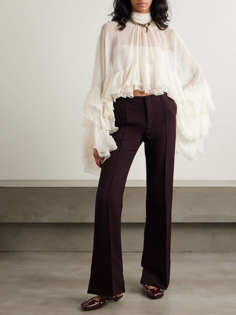 Chloé Pleated wool straight-leg pants outlook