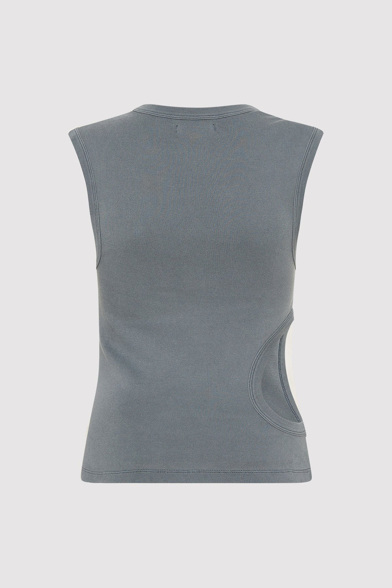 Organic Cotton Cut Out Tank - Diesel Grey 7