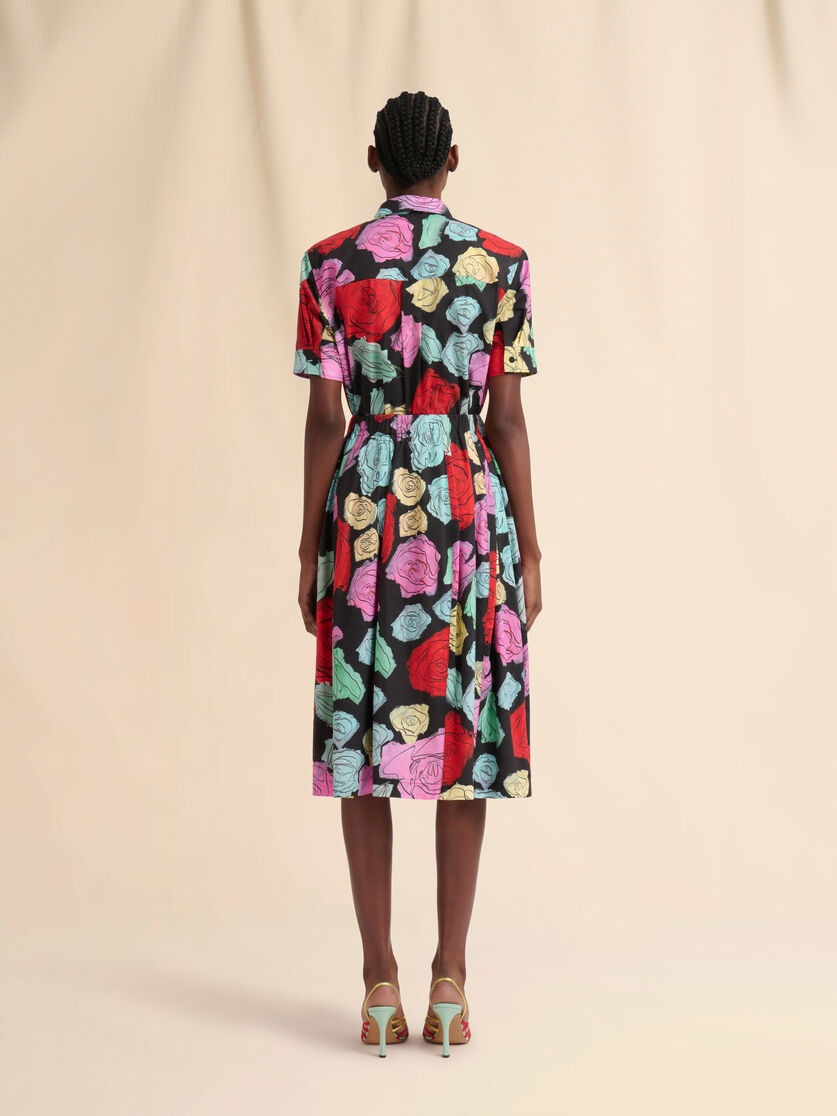 BLACK POPLIN PANELLED SKIRT WITH ORION PRINT - 3