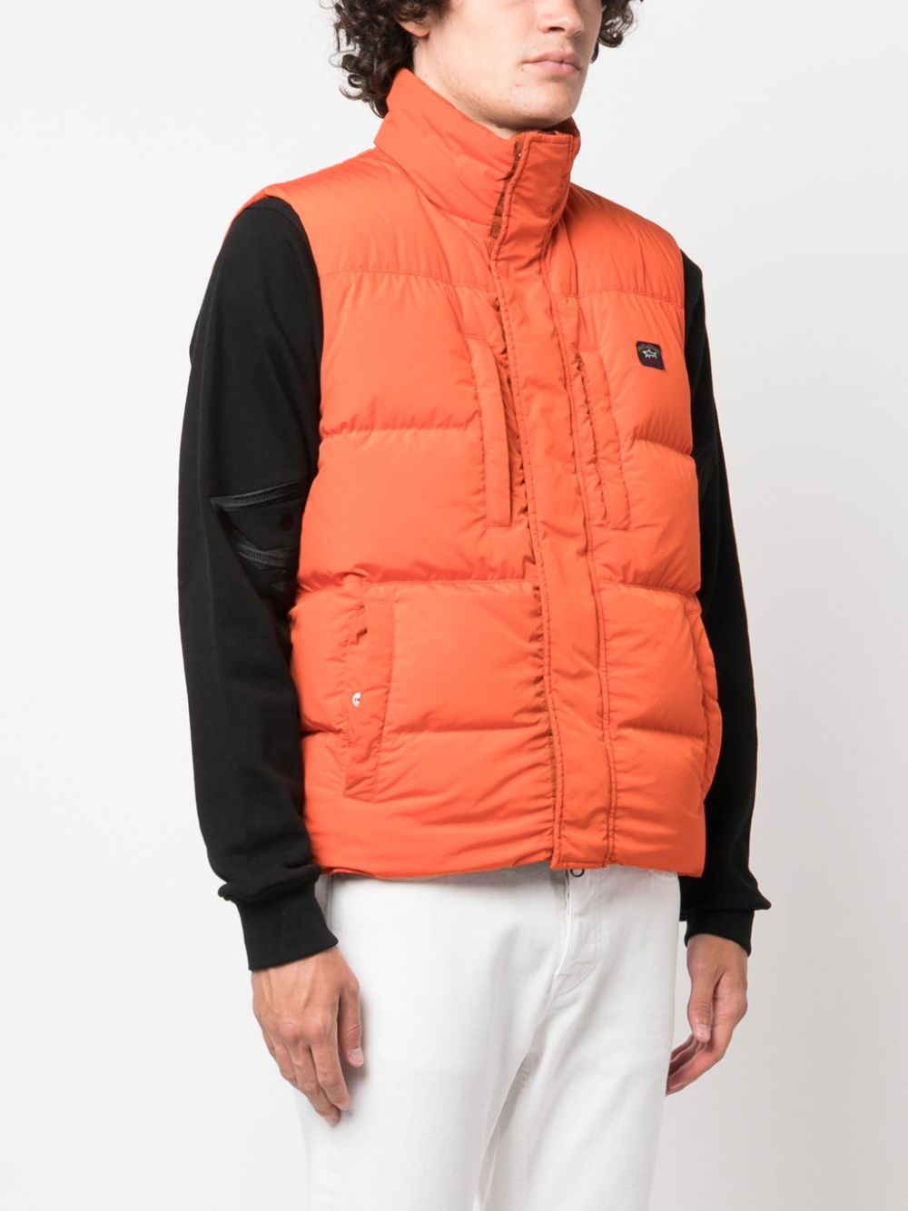 logo-patch padded gilet - 3