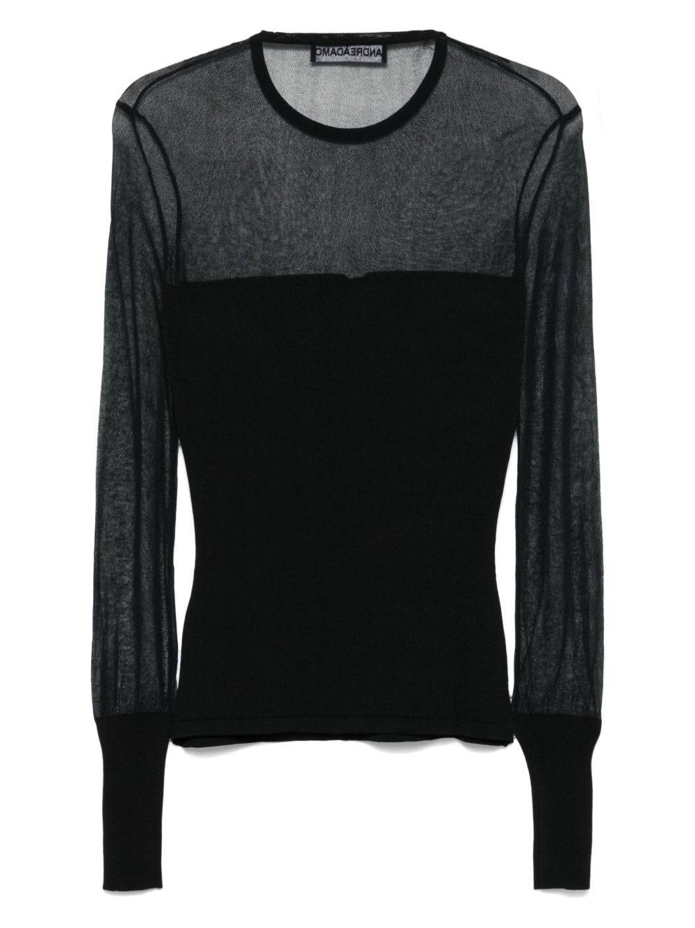 knitted sheer-detail top - 2