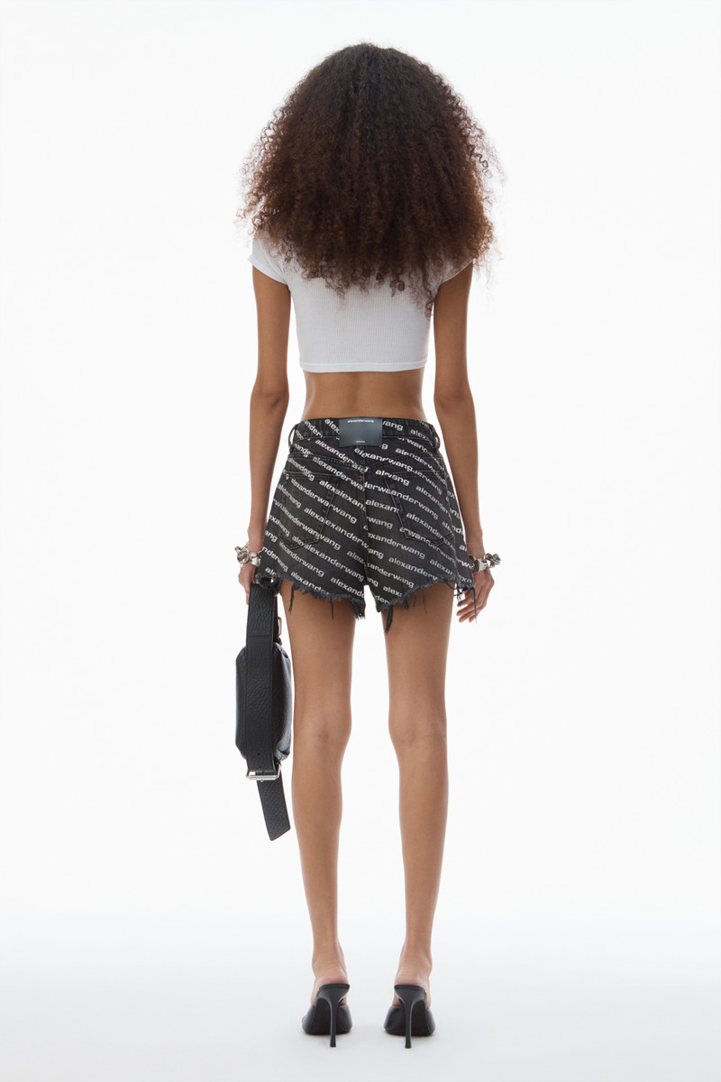 BITE LOGO SHORT IN GREY AGED DENIM 4