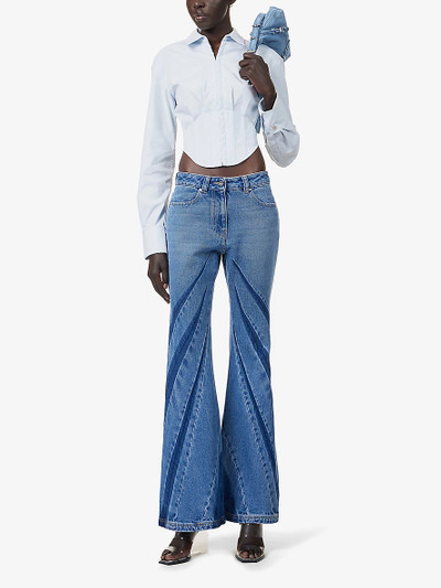 Dion Lee Darted flared mid-rise denim jeans outlook