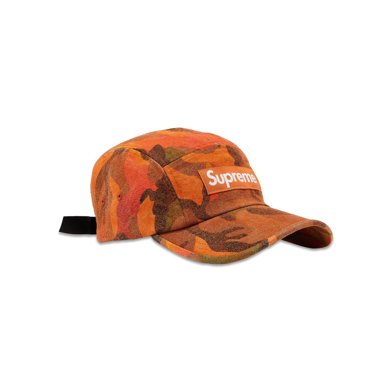 Supreme Supreme Washed Canvas Camp Cap 'Orange Camo' outlook