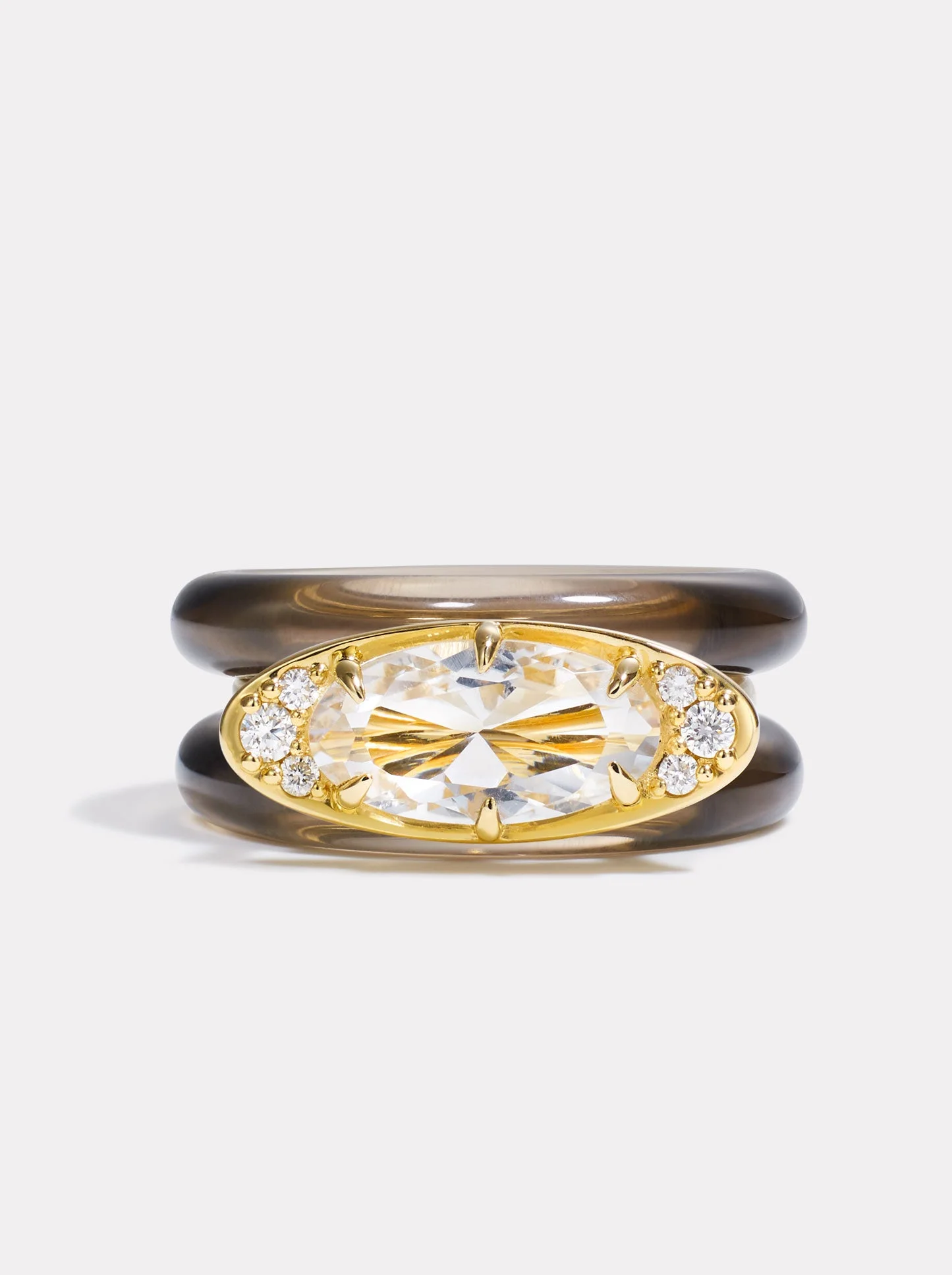 Stack_Ellipse Ring Stack | White Topaz - 1