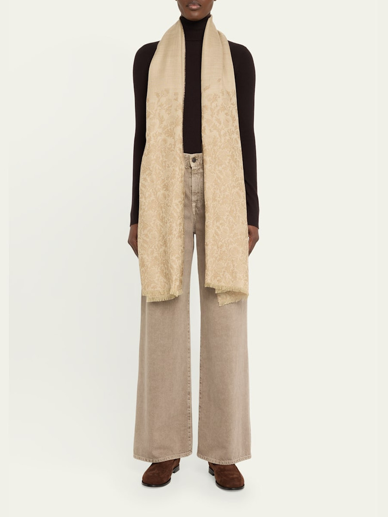 Loro Piana Printed Cashmere-Silk Scarf outlook