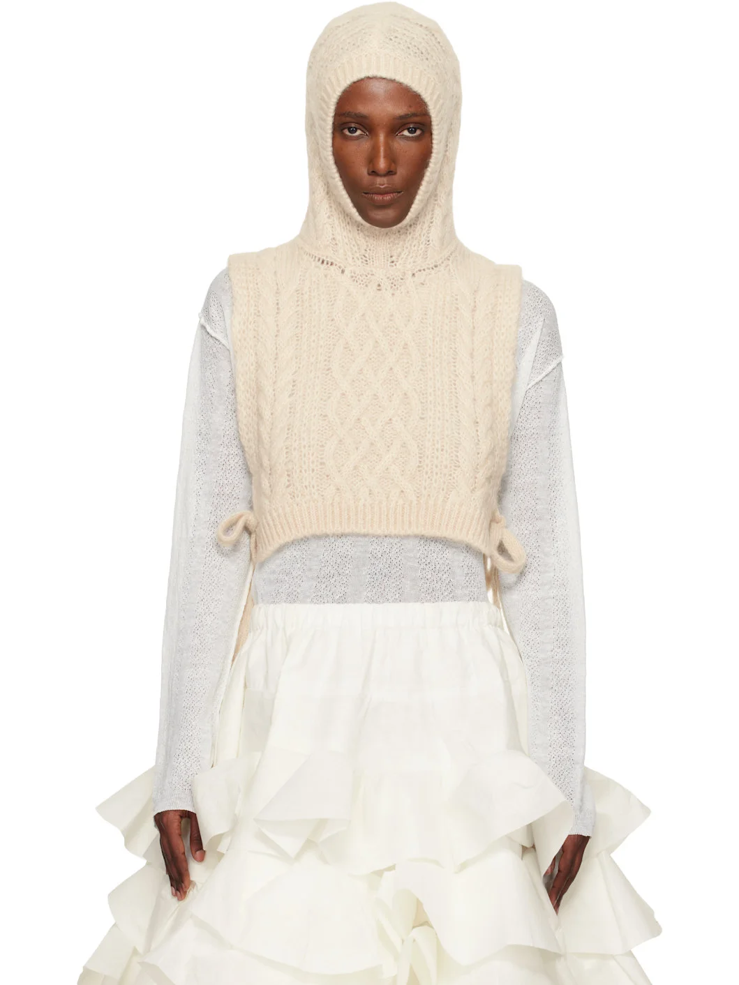 Off-White Hooded Wool Vest - 1