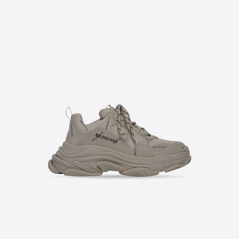 Women's Triple S Sneaker Allover Logo in Beige - 1