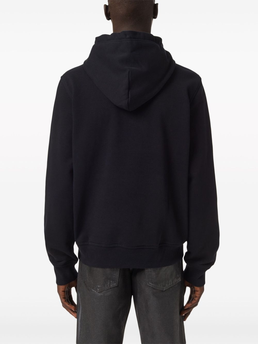 logo-embroidered cotton hoodie - 4