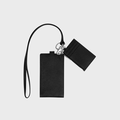 CELINE Phone and Card Holder in Grained and Smooth Calfskin outlook