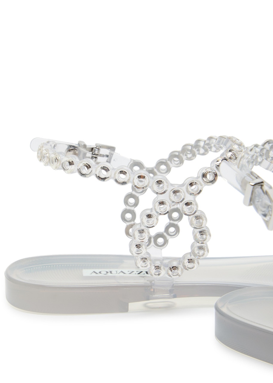 Aquazzura Almost Bare Embellished Rubber Sandals - 3