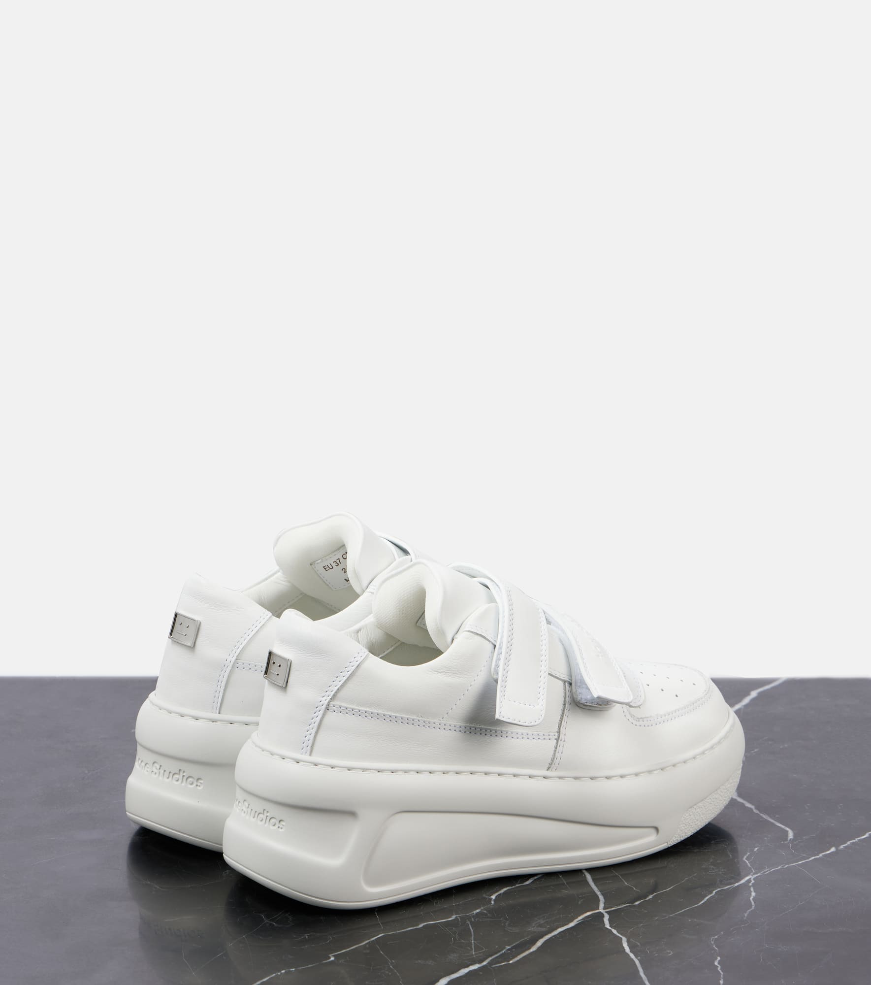 Leather platform sneakers - 3