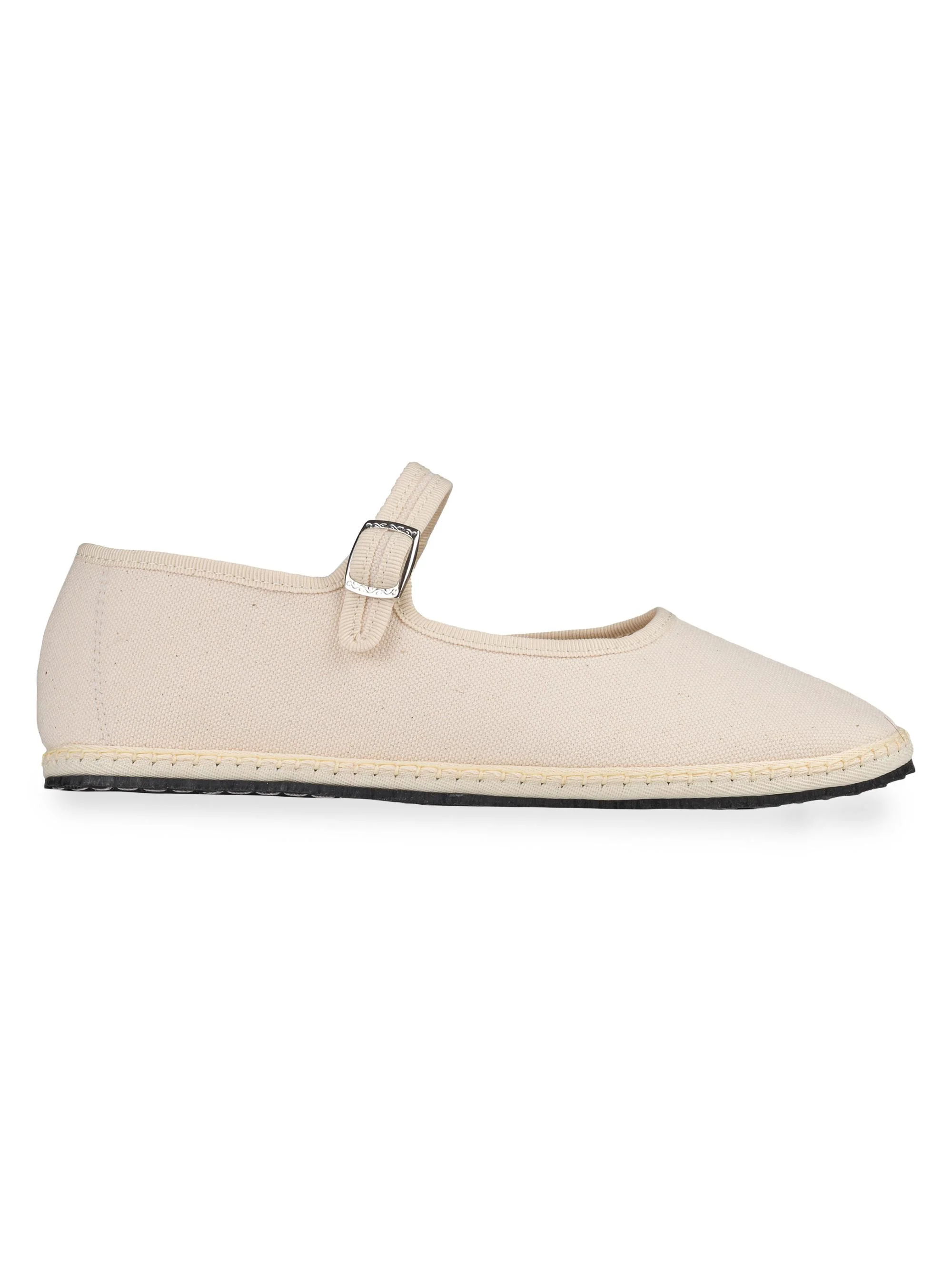 Women's Canvas Mary Janes - Ecru - 1