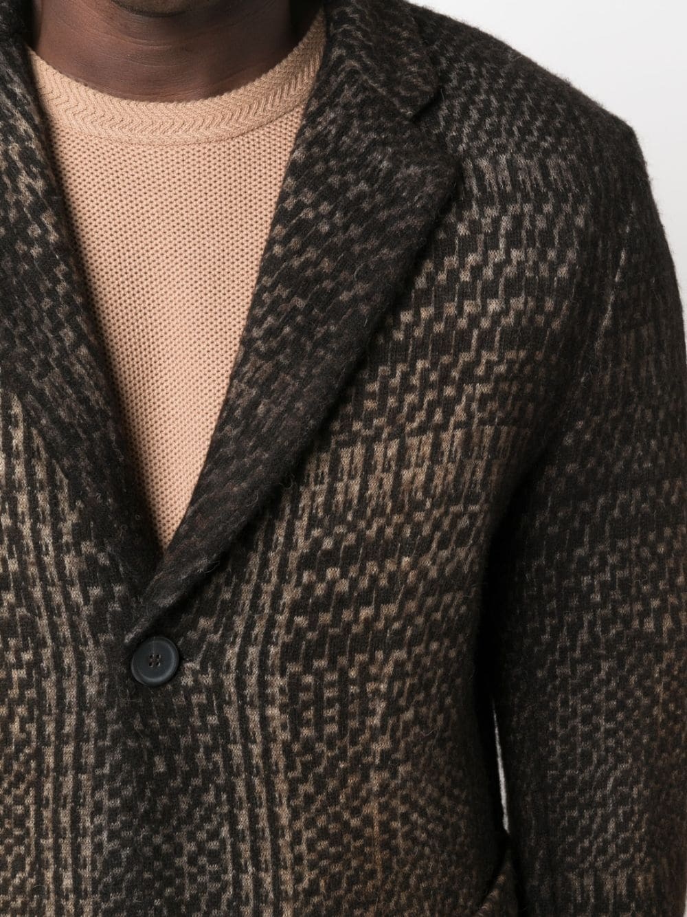 houndstooth wool-cashmere jacket - 5