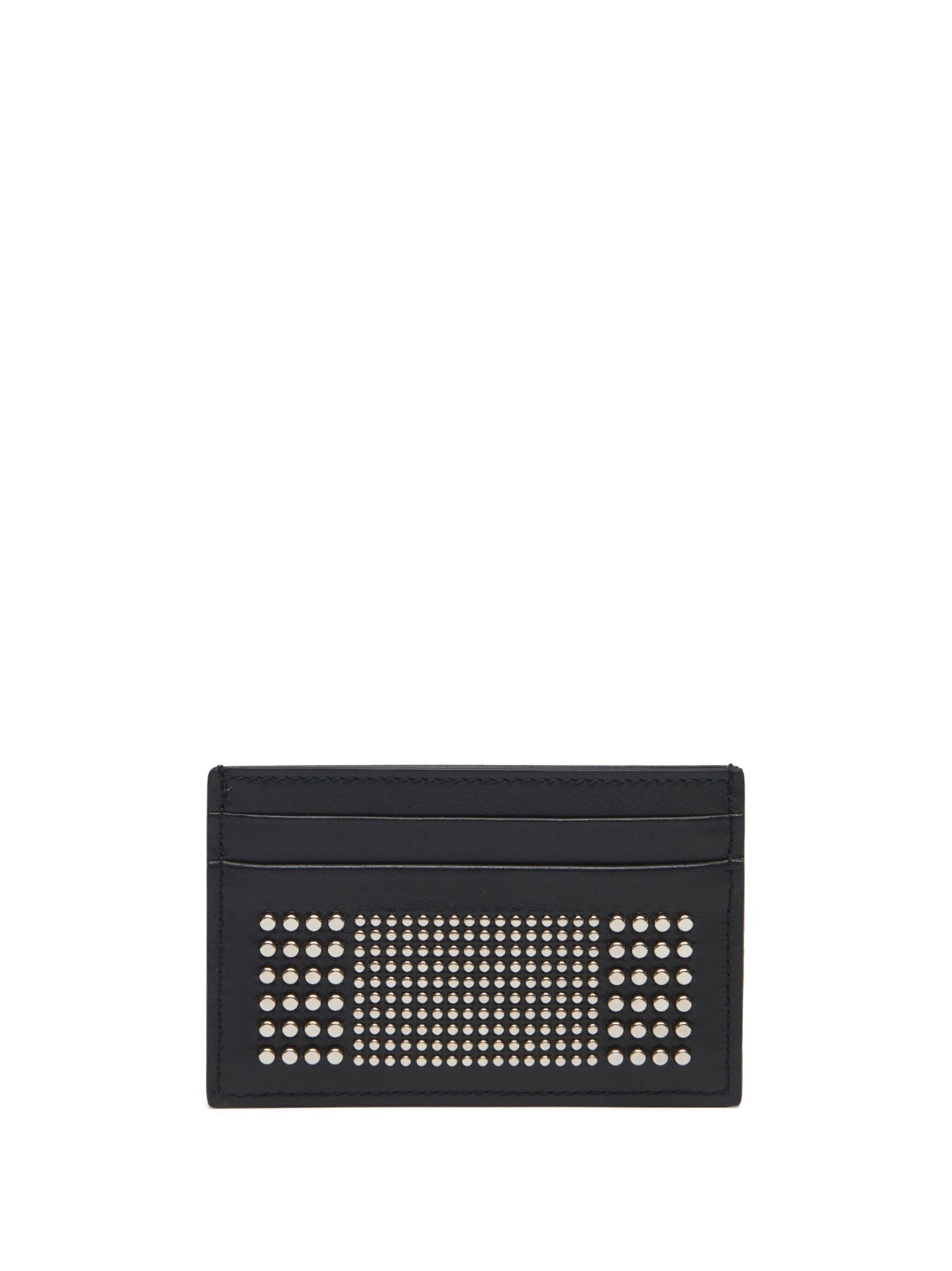 black studded leather card holder - 1