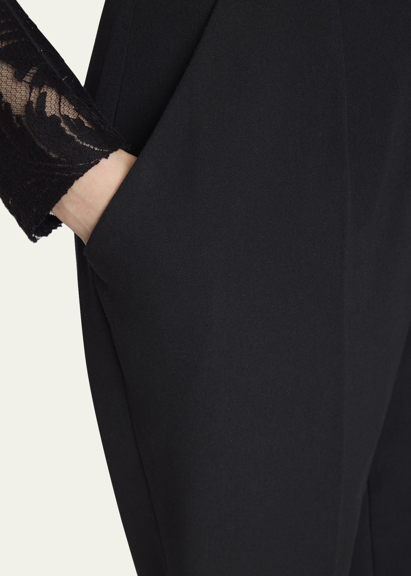 High Waist Pleated Tailored Wool Trousers - 5