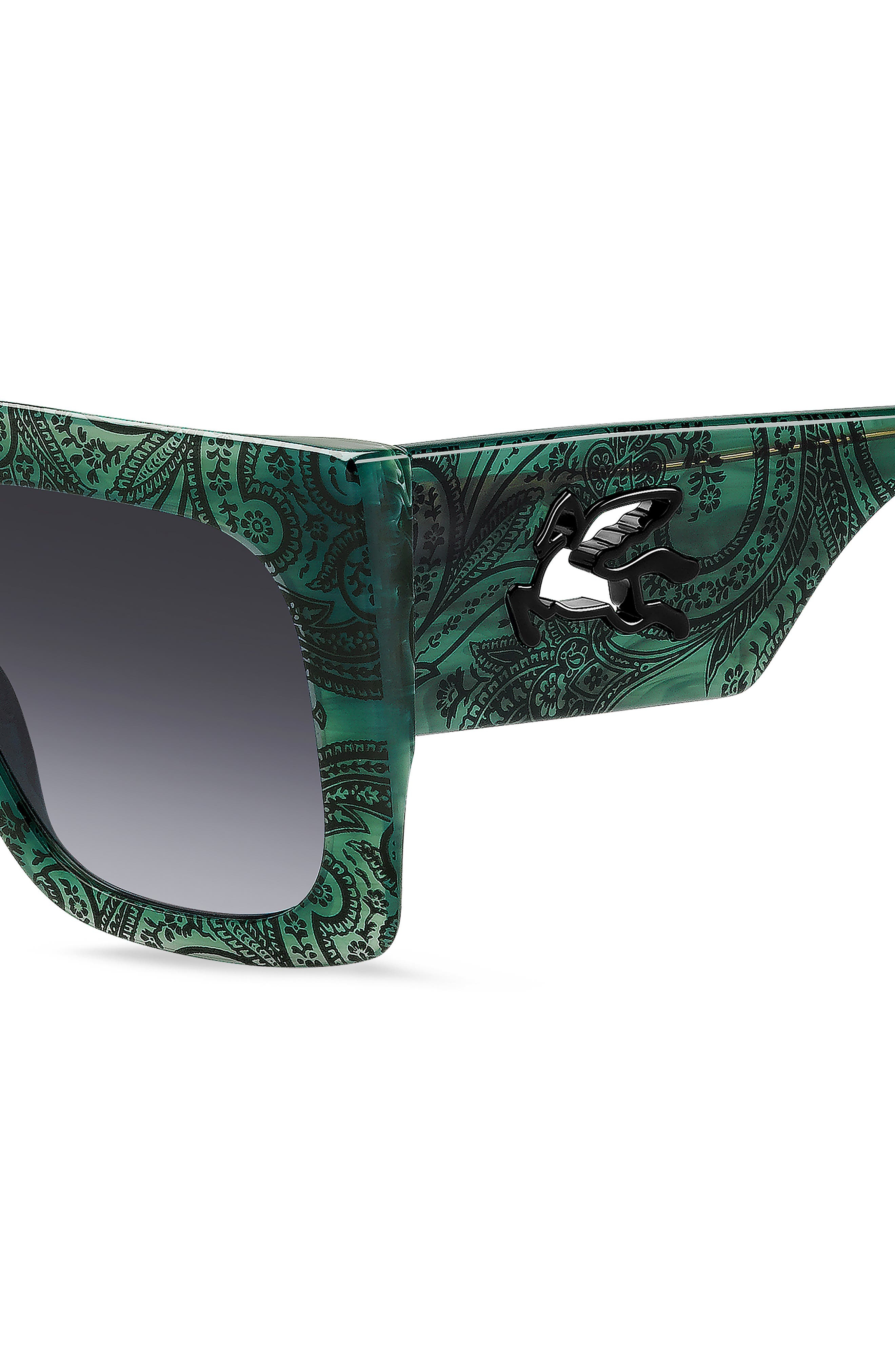 Etro 53mm Gradient Square Sunglasses in Marble Green/Dark Grey Sf at Nordstrom - 3