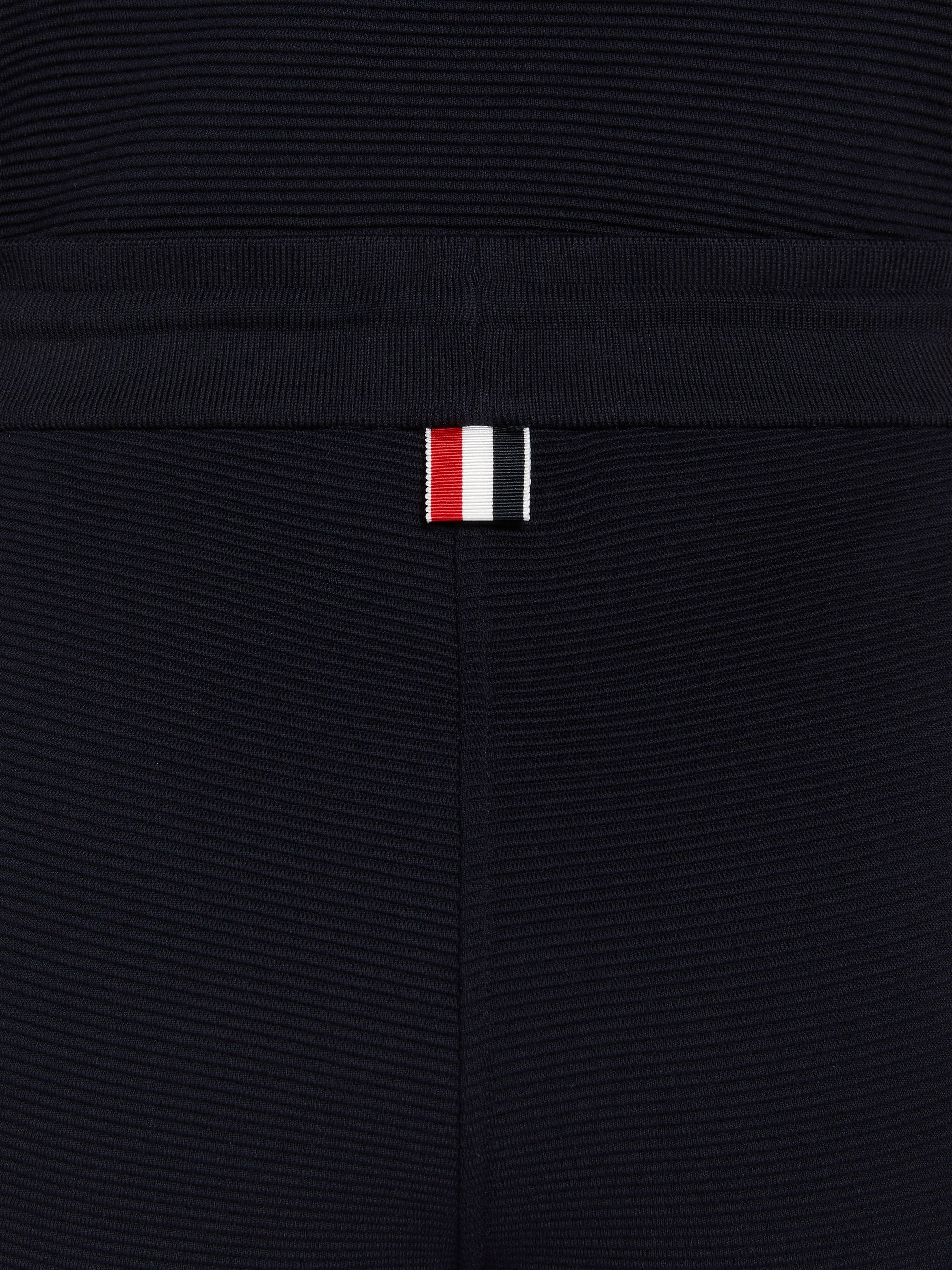 Navy Ottoman Rib Stripe Hem Mid Thigh Short - 6