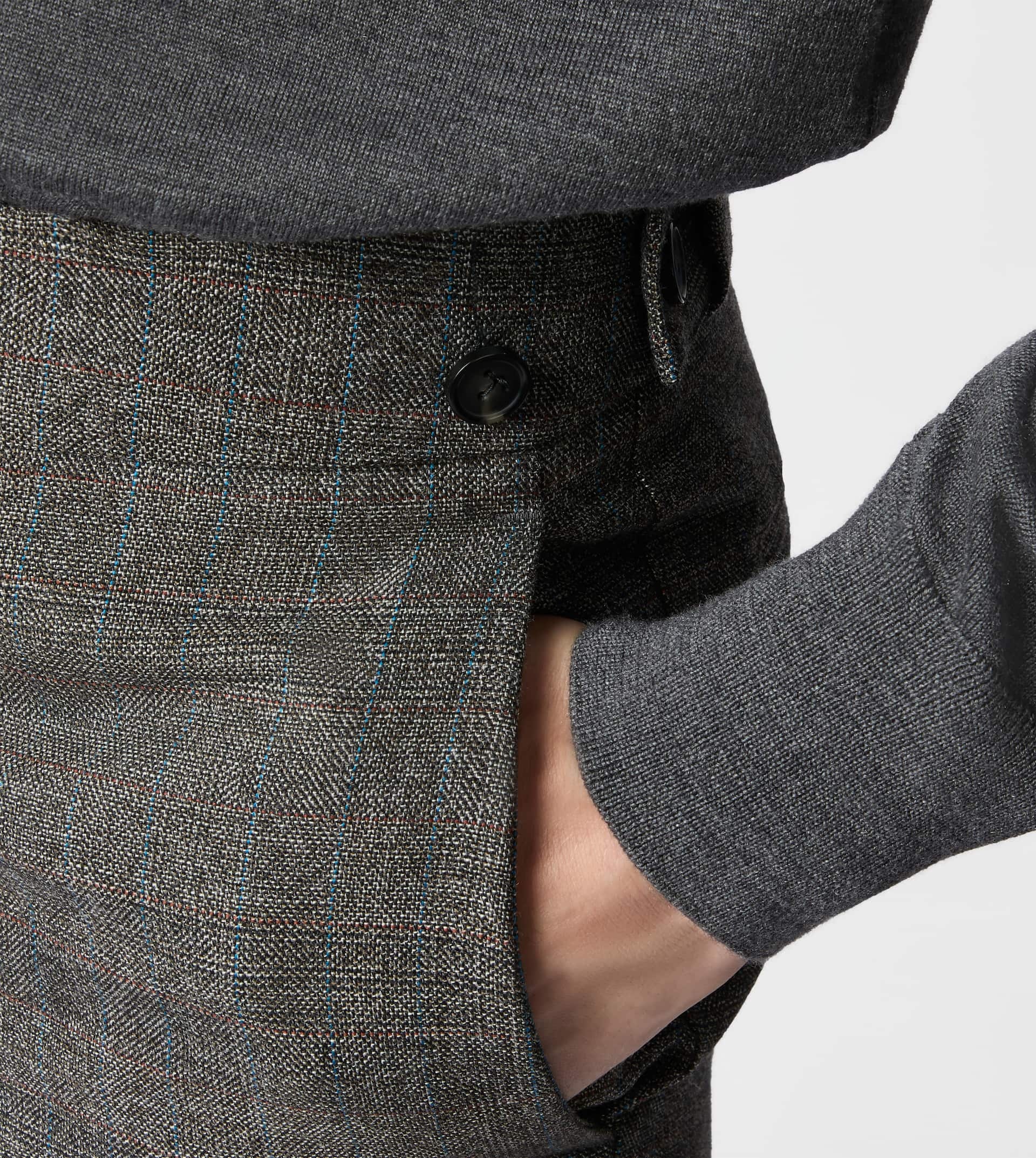 PANTS IN WOOL WITH TURN-UPS - GREY - 2