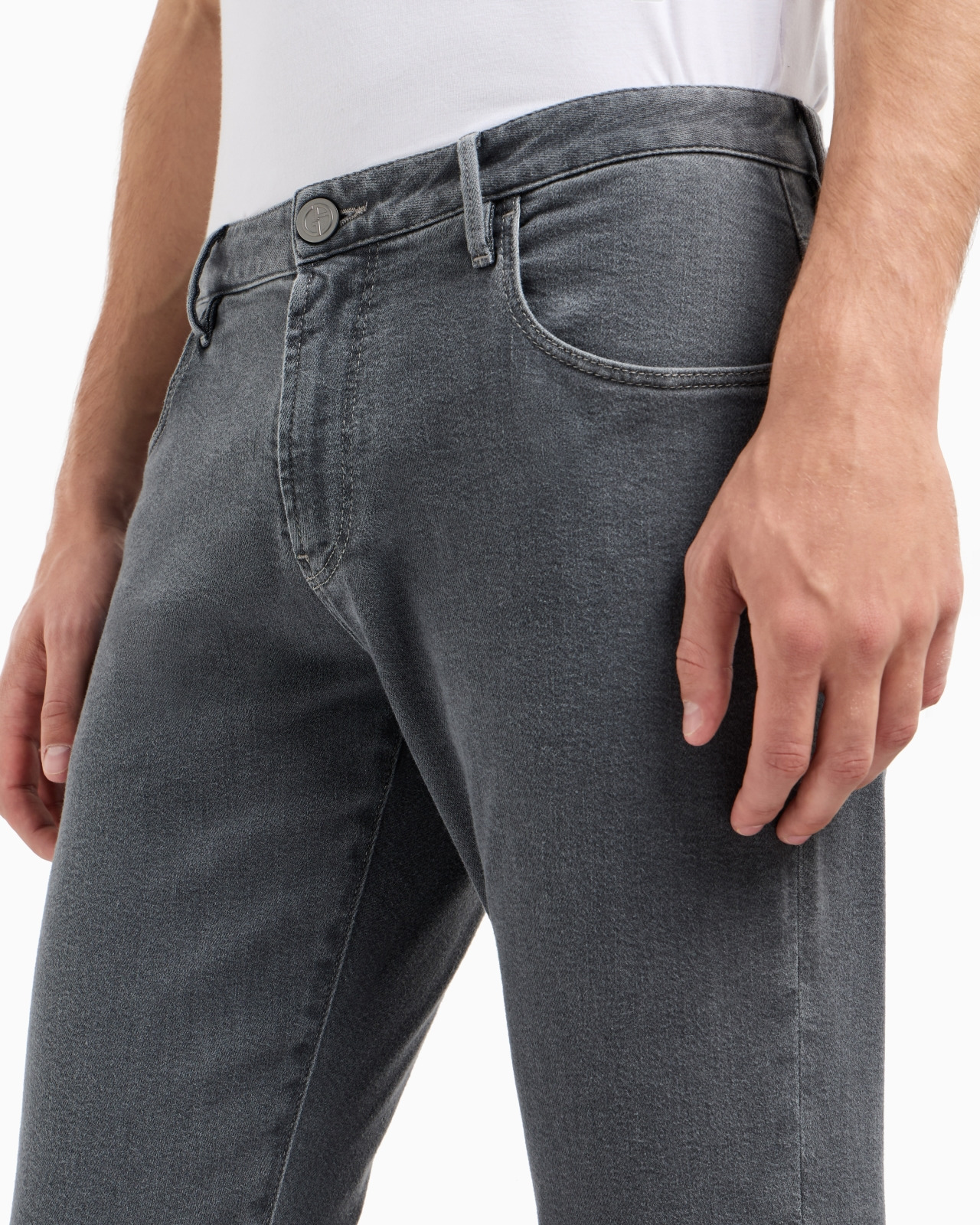 Five-pocket, slim-fit, stretch cotton-denim trousers - 5