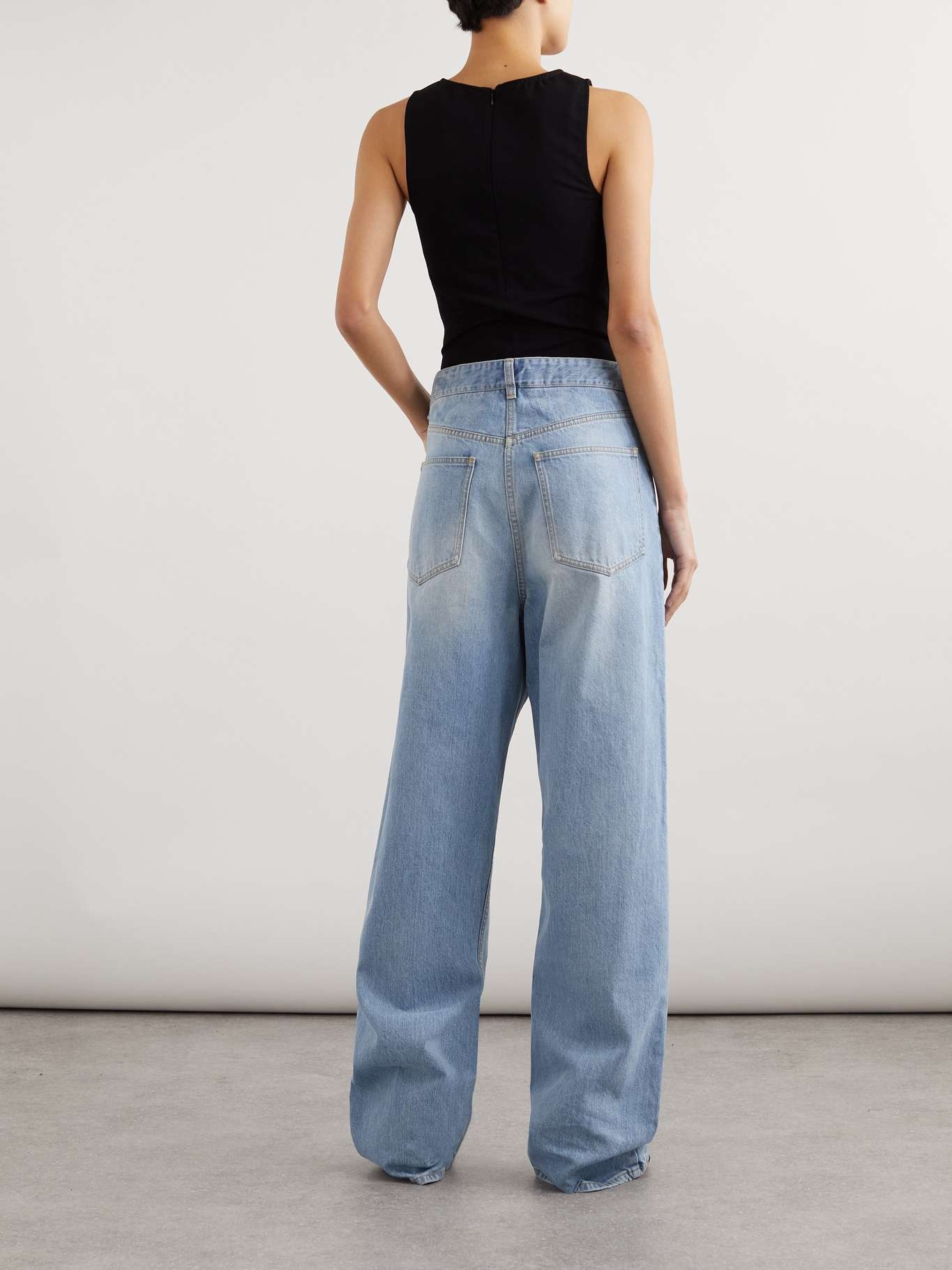 Stretch-knit and denim jumpsuit - 3