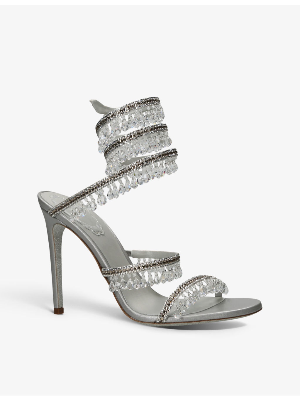 Chandelier bead-embellished leather heeled sandals - 3