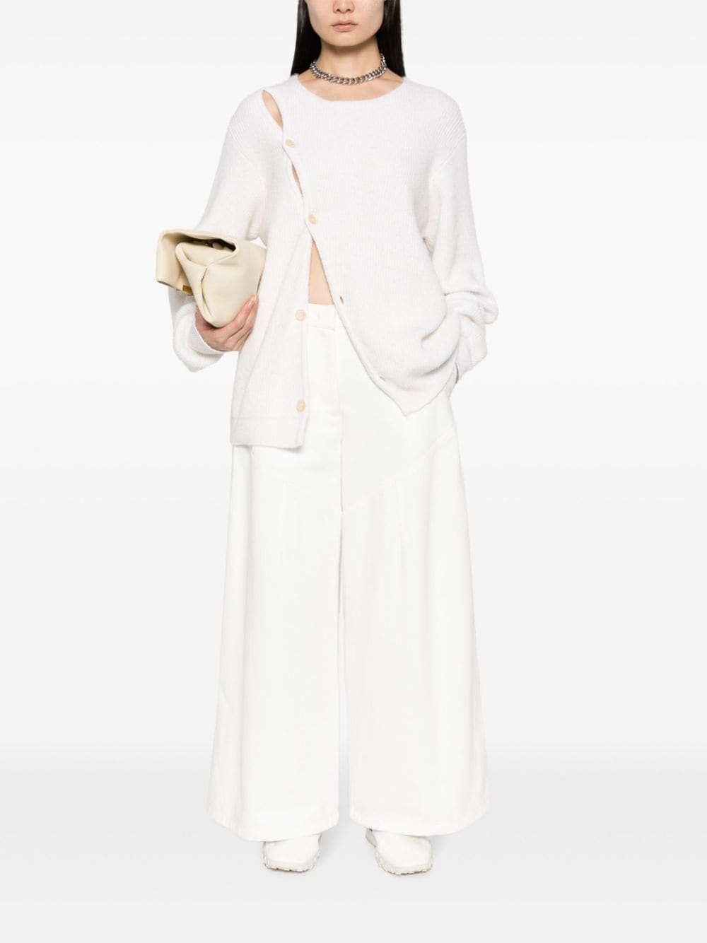 wide-leg cotton trousers - 2