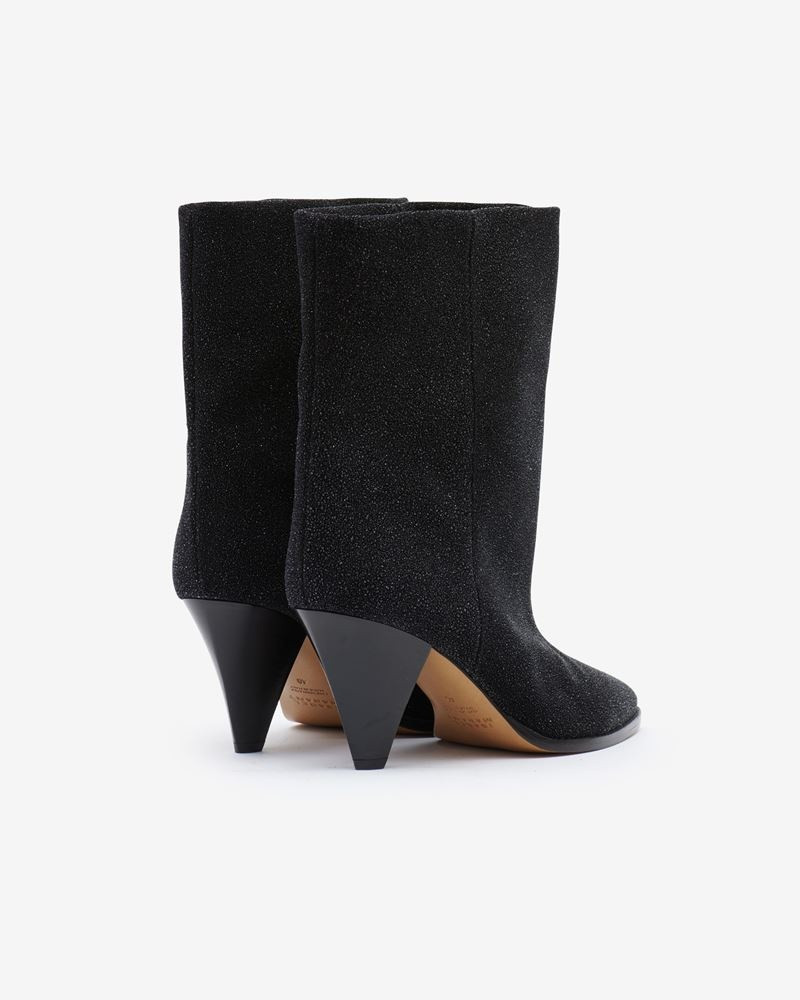 Isabel Marant ROUXA GLITTER SUEDE LEATHER BOOTS outlook